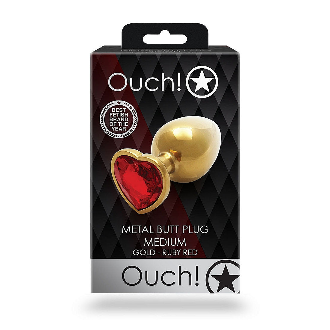 Heart Gem Butt Plug - Medium, Ruby Red