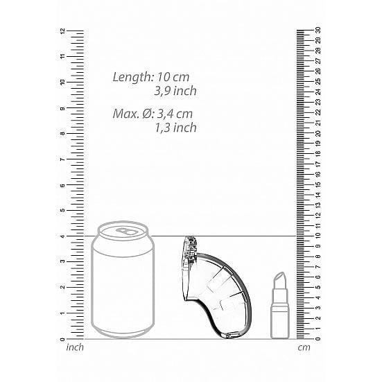 Mancage Model 15 Chastity 3.5 Inch Cage with Silicone Urethal Sounding - Thorn & Feather