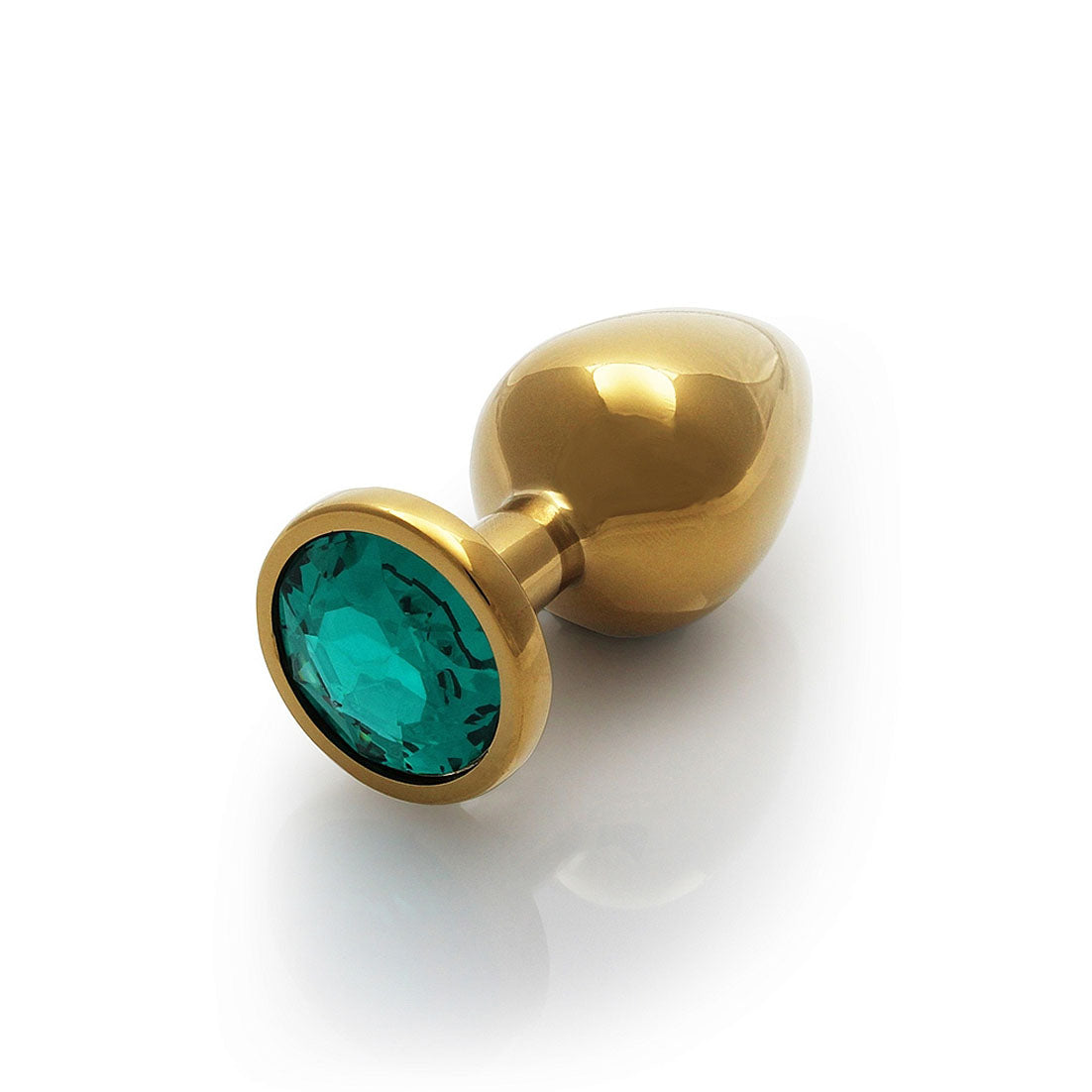 Round Gem Butt Plug - Medium, Emerald Green