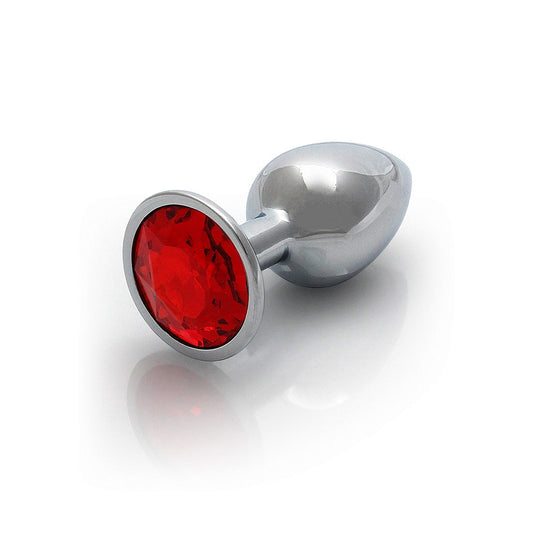 Round Gem Butt Plug - Small, Ruby Red