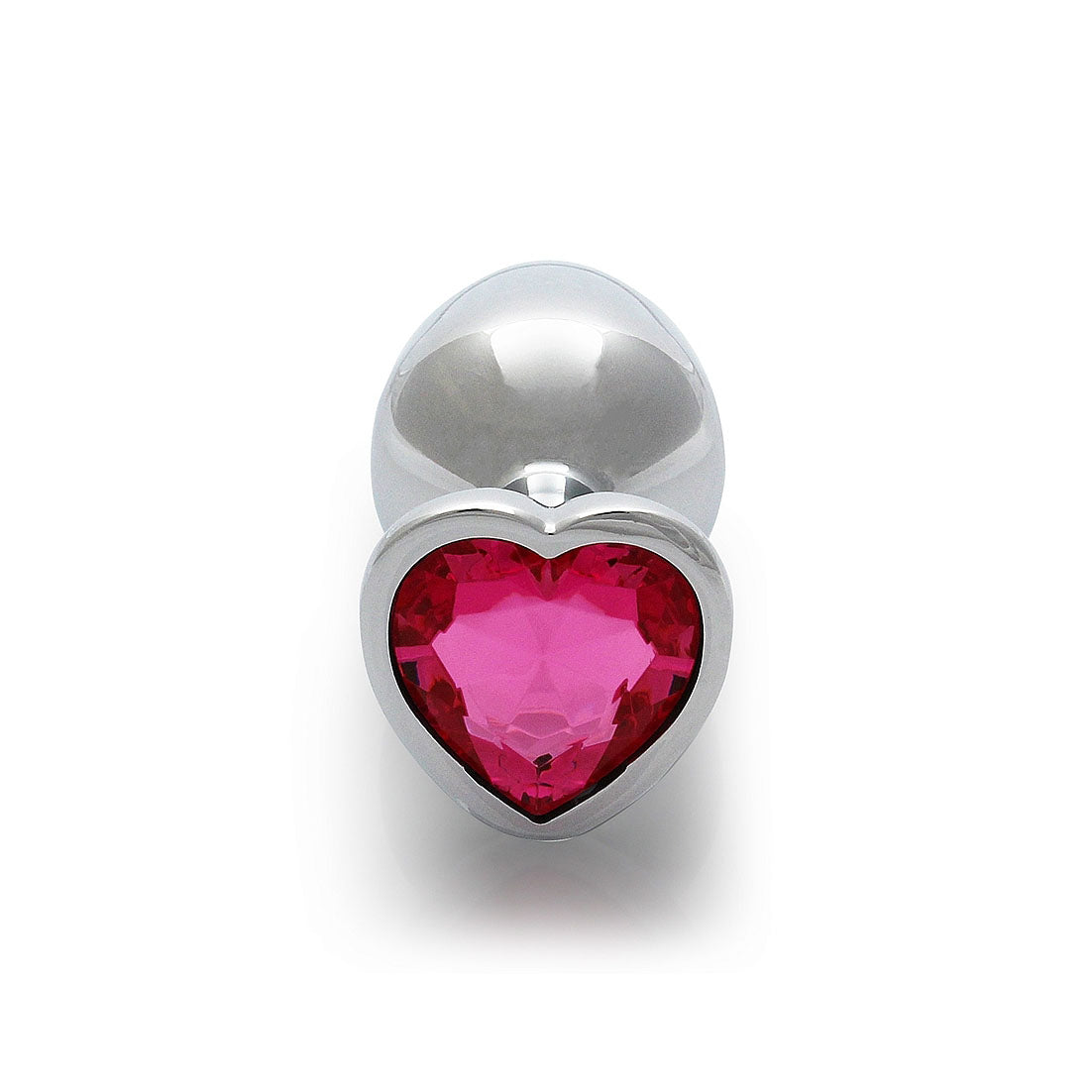 Heart Gem Butt Plug - Medium, Rubellite Pink