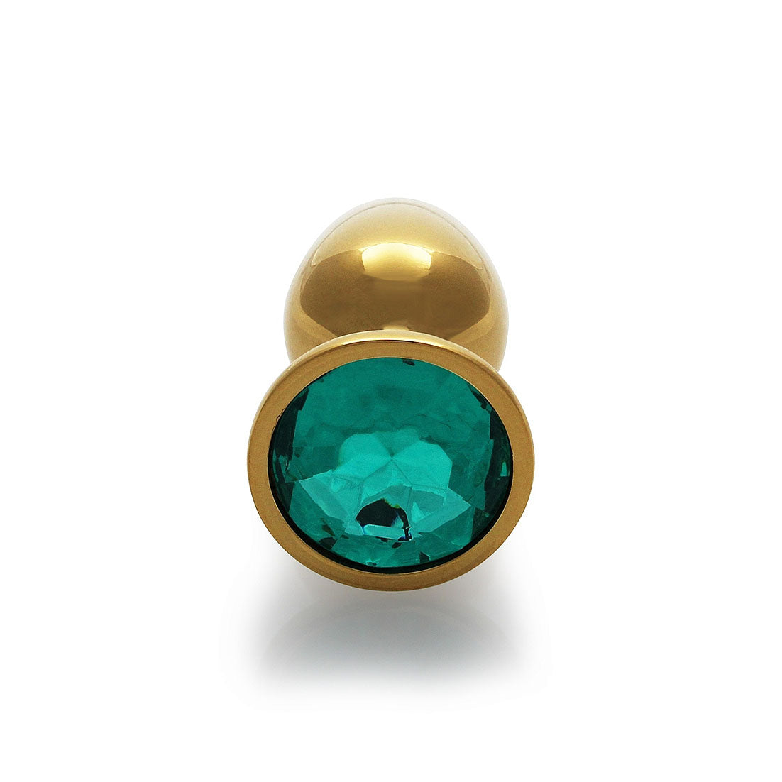 Round Gem Butt Plug - Small, Emerald Green