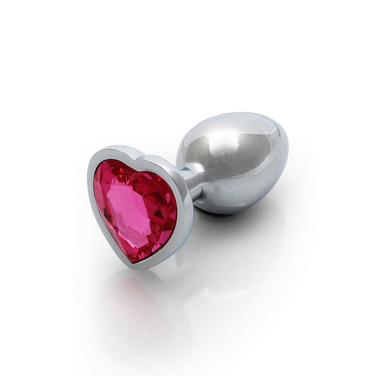 Heart Gem Butt Plug - Small, Rubellite Pink