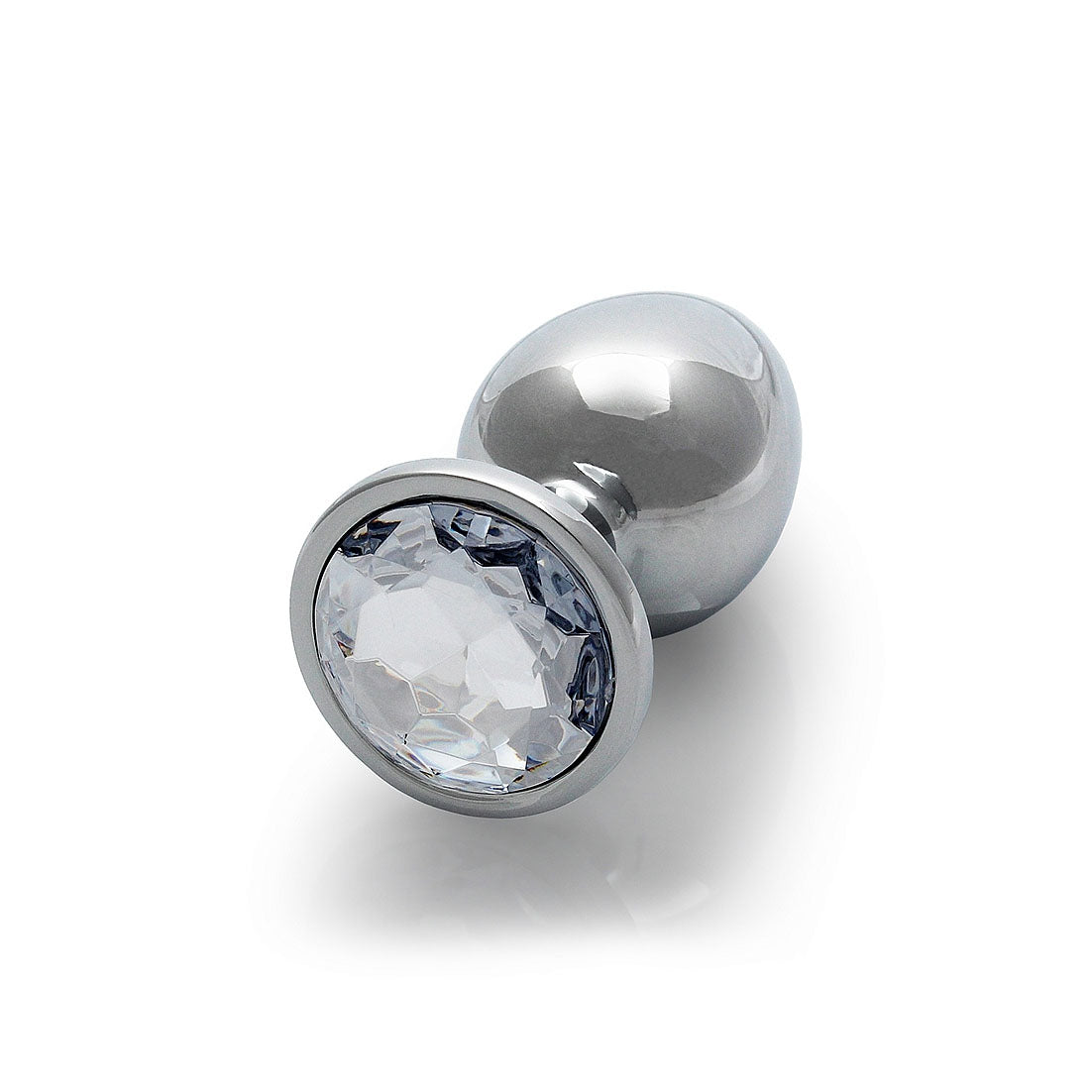 Round Gem Butt Plug - Medium, Diamond