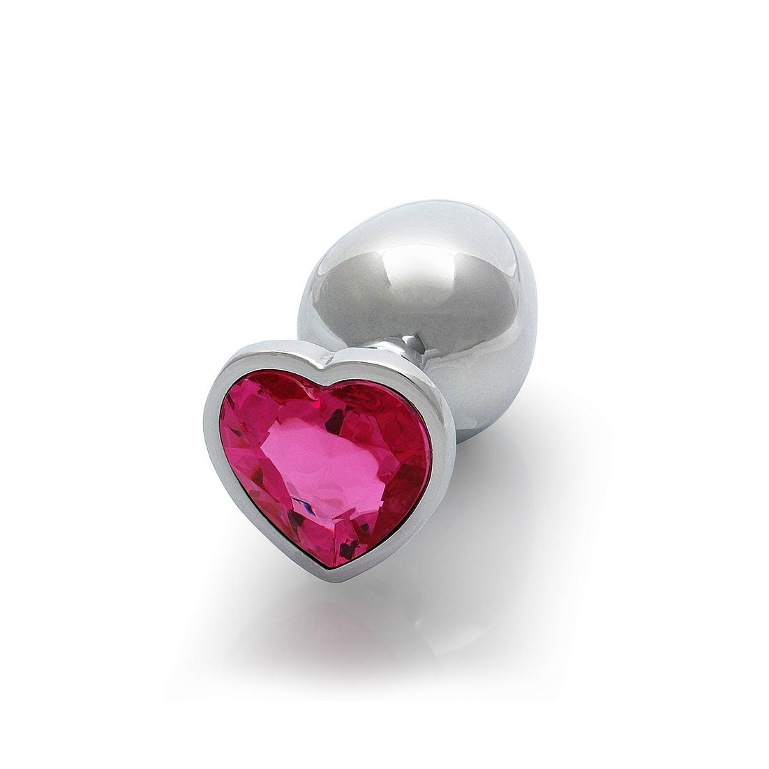 Heart Gem Butt Plug - Medium, Rubellite Pink