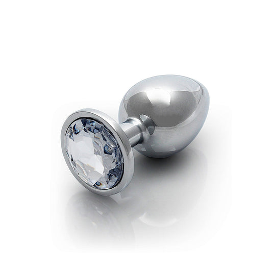 Round Gem Butt Plug - Large, Diamond