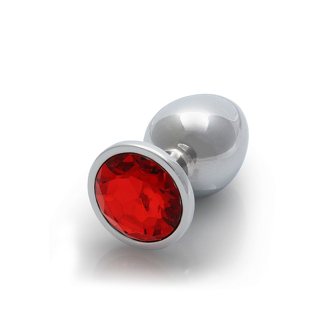 Round Gem Butt Plug - Large, Ruby Red