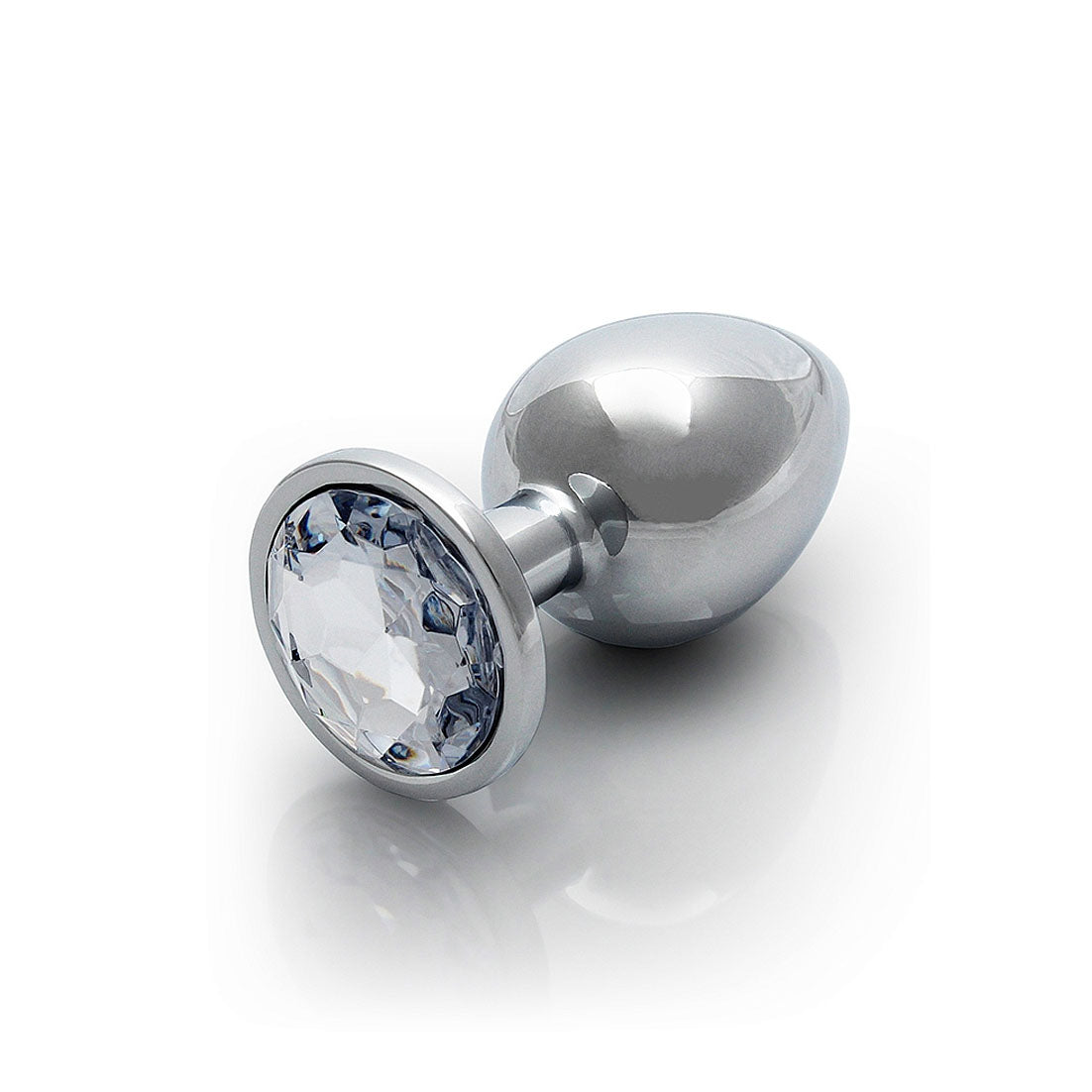 Round Gem Butt Plug - Medium, Diamond