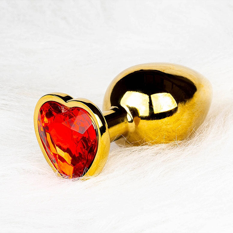 Heart Gem Butt Plug - Small, Ruby Red