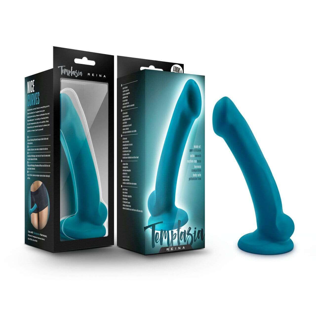 Temptasia Reina G-Spot Dildo - Teal - Thorn & Feather