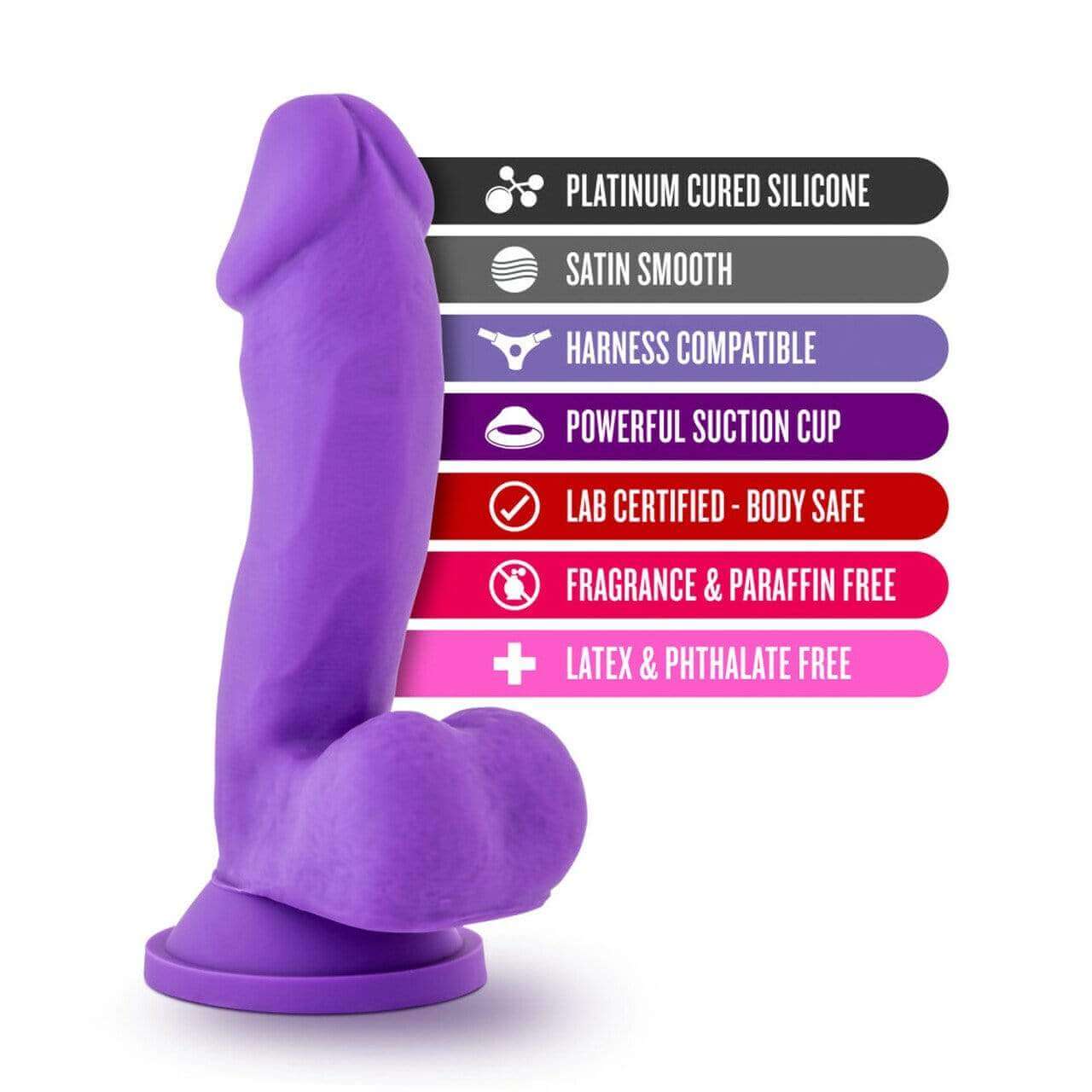 Ruse Juicy 7" Realistic Dildo - Purple - Thorn & Feather