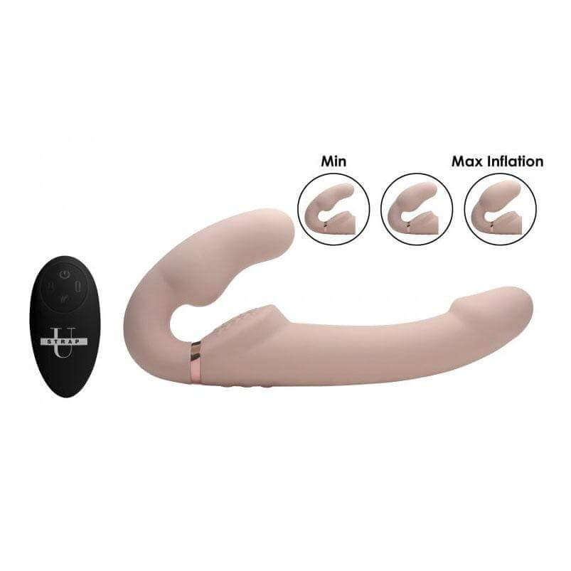 Remote Control Inflatable Vibrating Silicone Ergo Fit Strapless Strap-On - Thorn & Feather