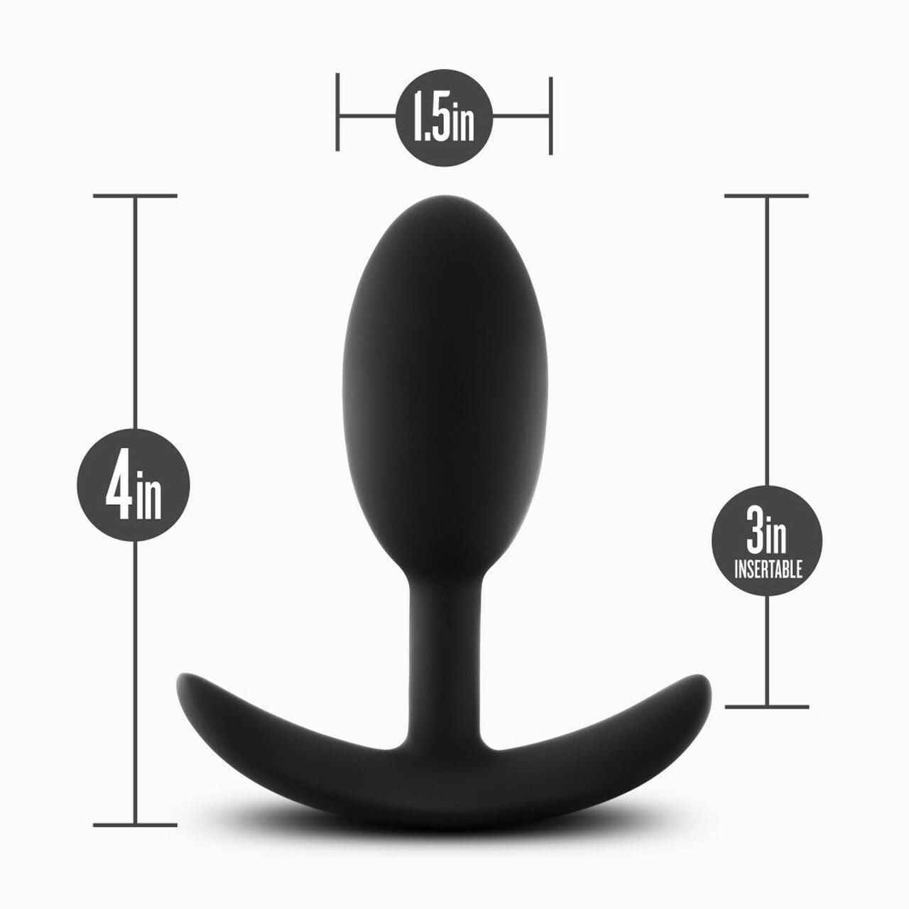 Silicone Vibra Slim Plug - Medium, Black - Thorn & Feather