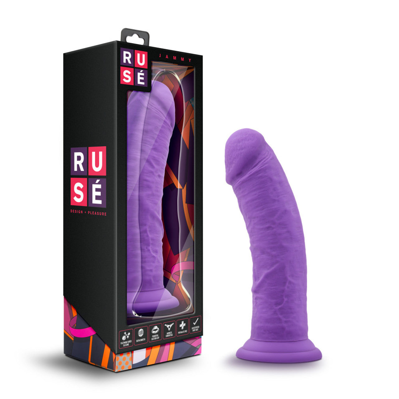 Ruse Jammy Silicone Dildo - Purple - Thorn & Feather