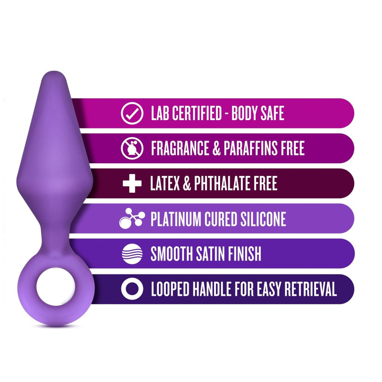 Luxe Candy Rimmer Silicone Butt Plug for Beginners - Small, Purple - Thorn & Feather