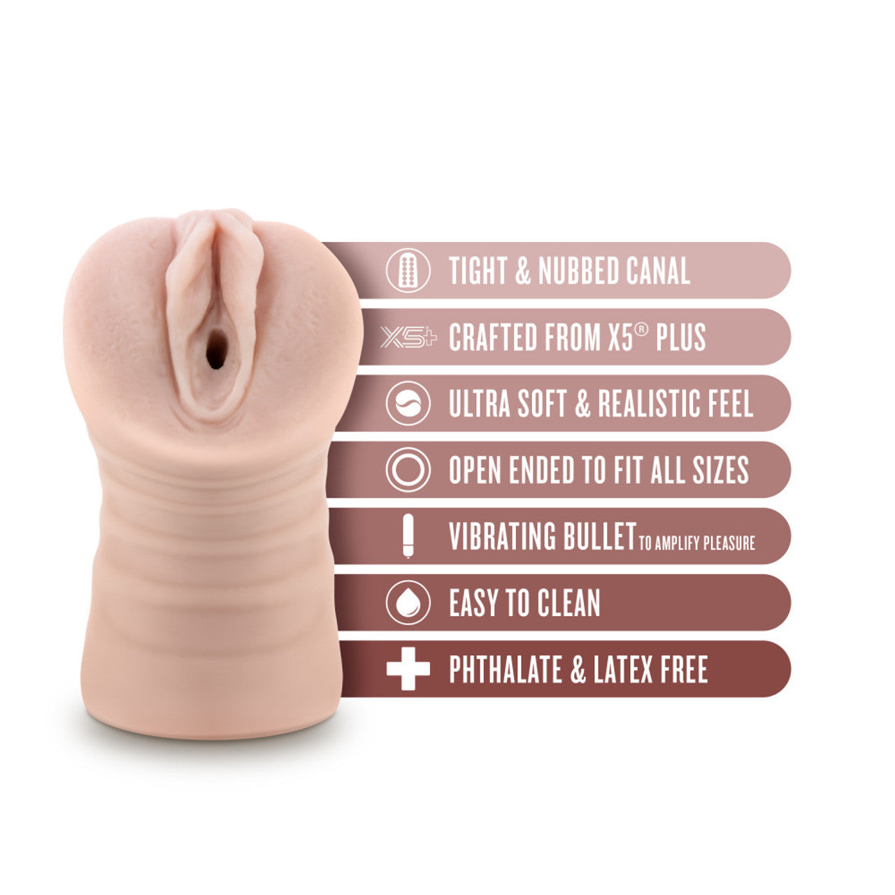 Blush EnLust Ayumi Vibrating Stroker - Beige