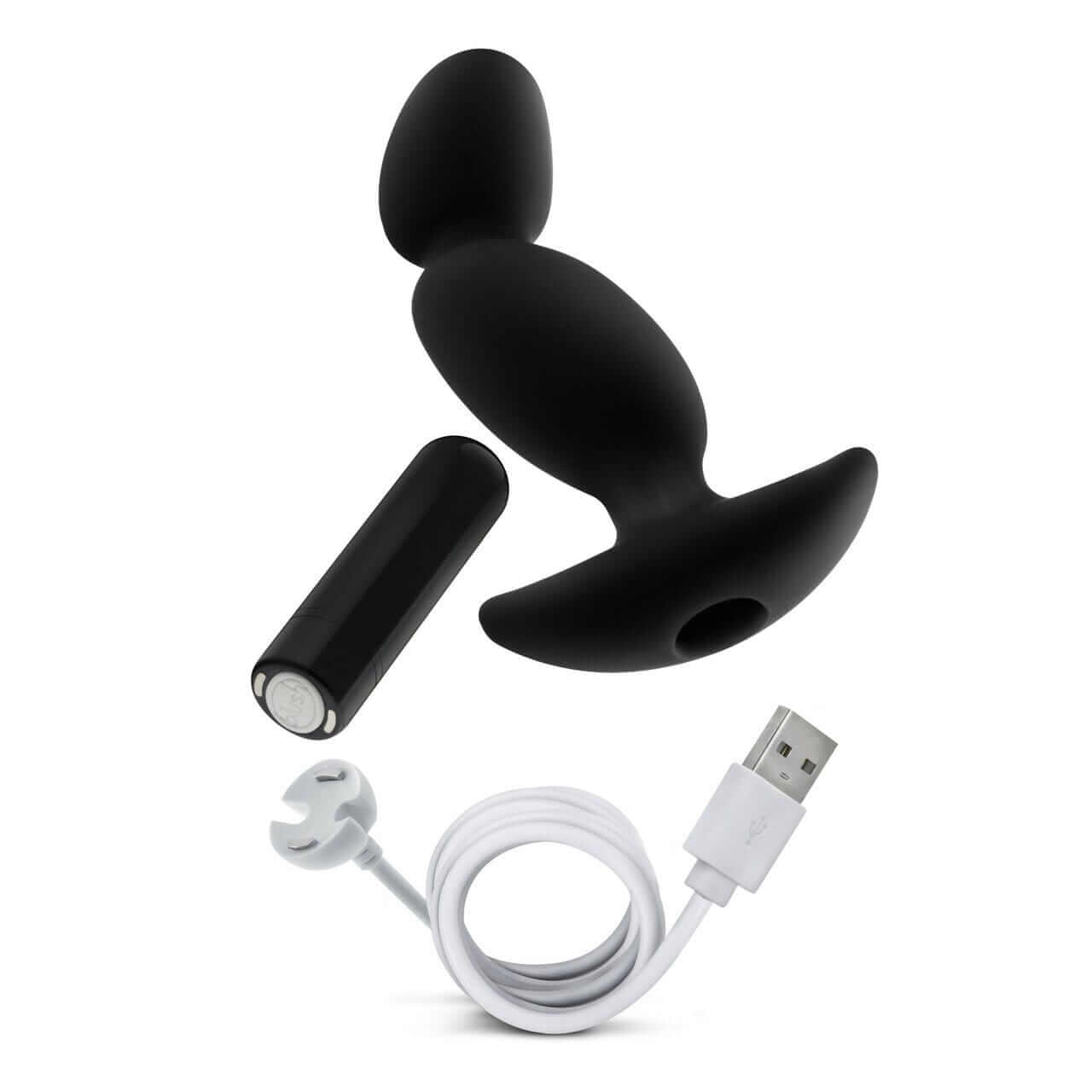 Silicone Vibrating Prostate Massager 04 - Black - Thorn & Feather