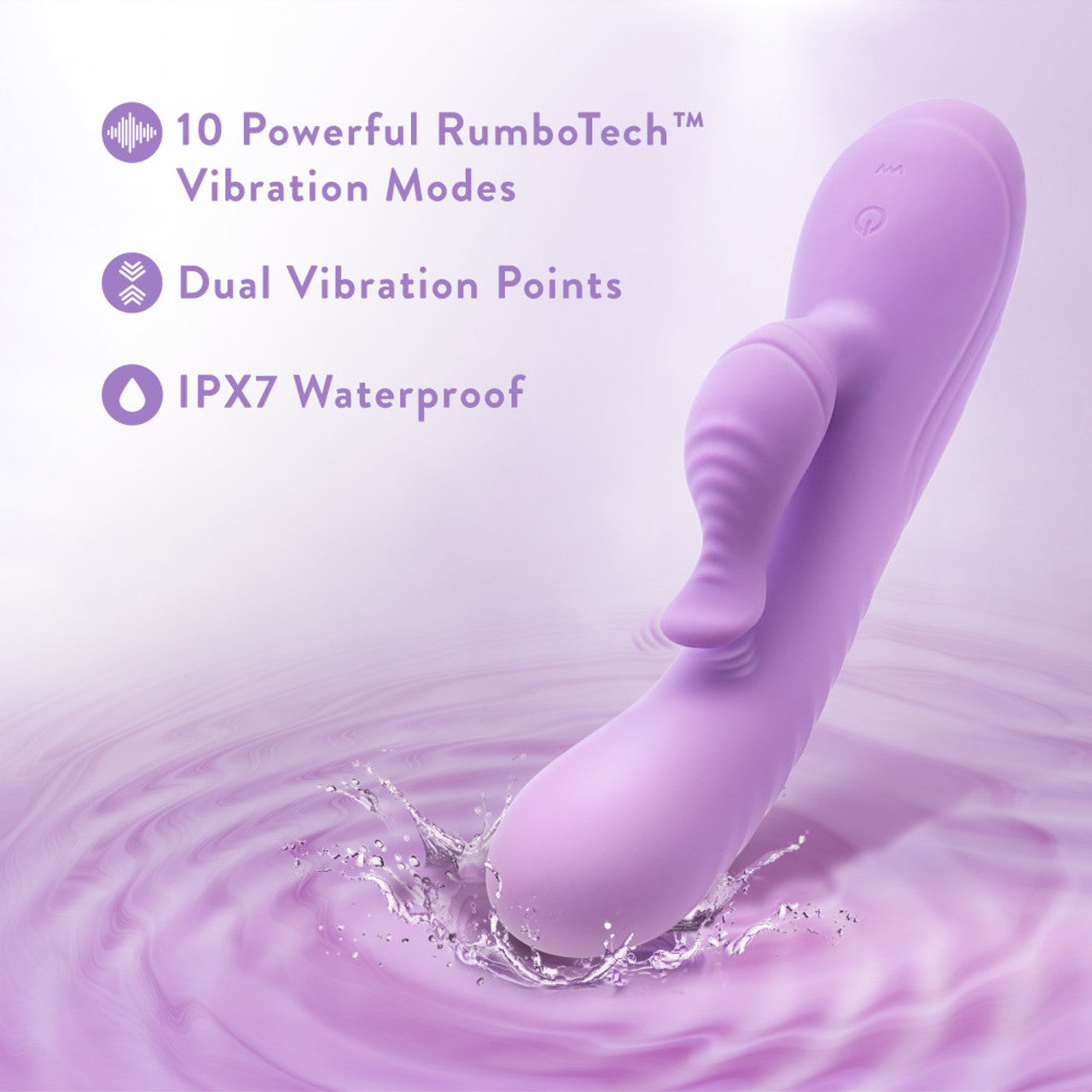 Blush Evelyn Rabbit Dual Vibrator - Purple