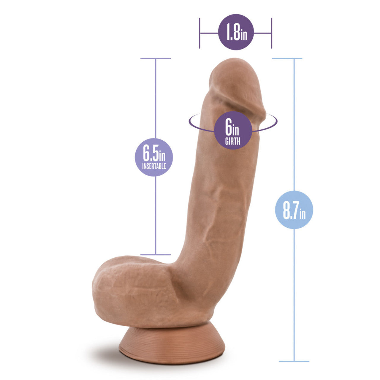 Blush Au Naturel Macho 8.5" Dildo - Latin