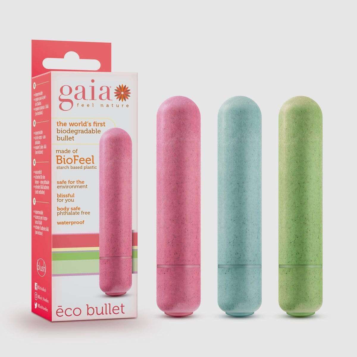 Gaia Eco Biadegradable Bullet Vibrator - Aqua - Thorn & Feather