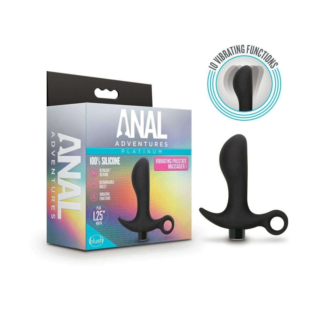 Silicone Vibrating Prostate Massager 01 - Black - Thorn & Feather