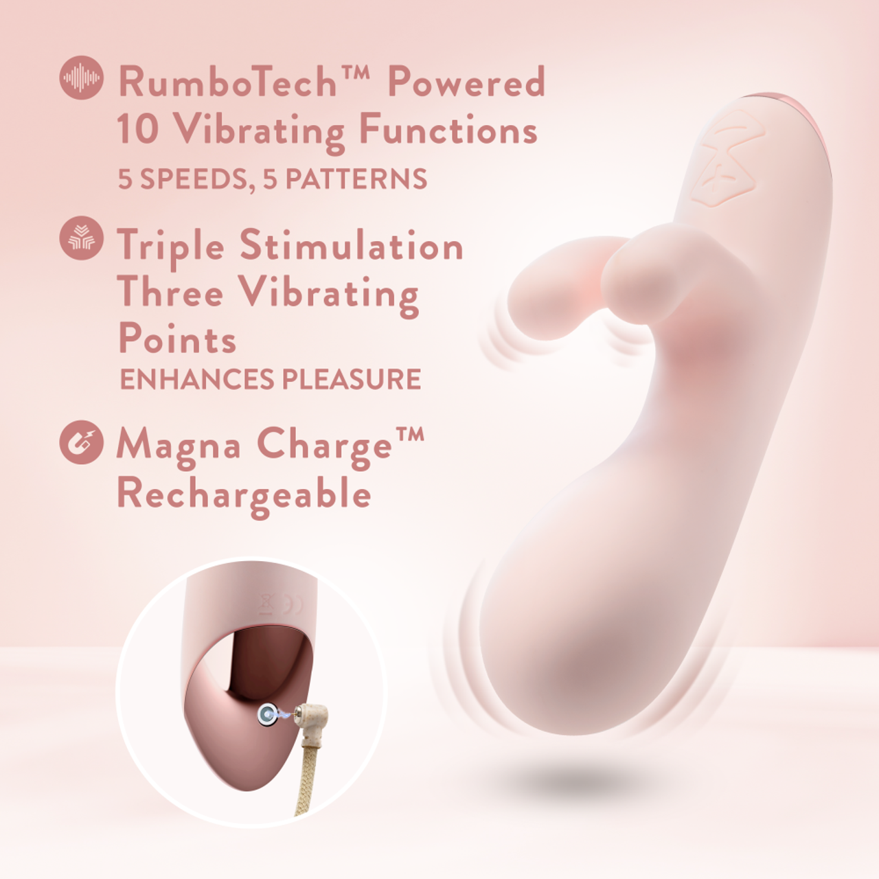 Blush Elora Rabbit Dual Vibrator - Pink