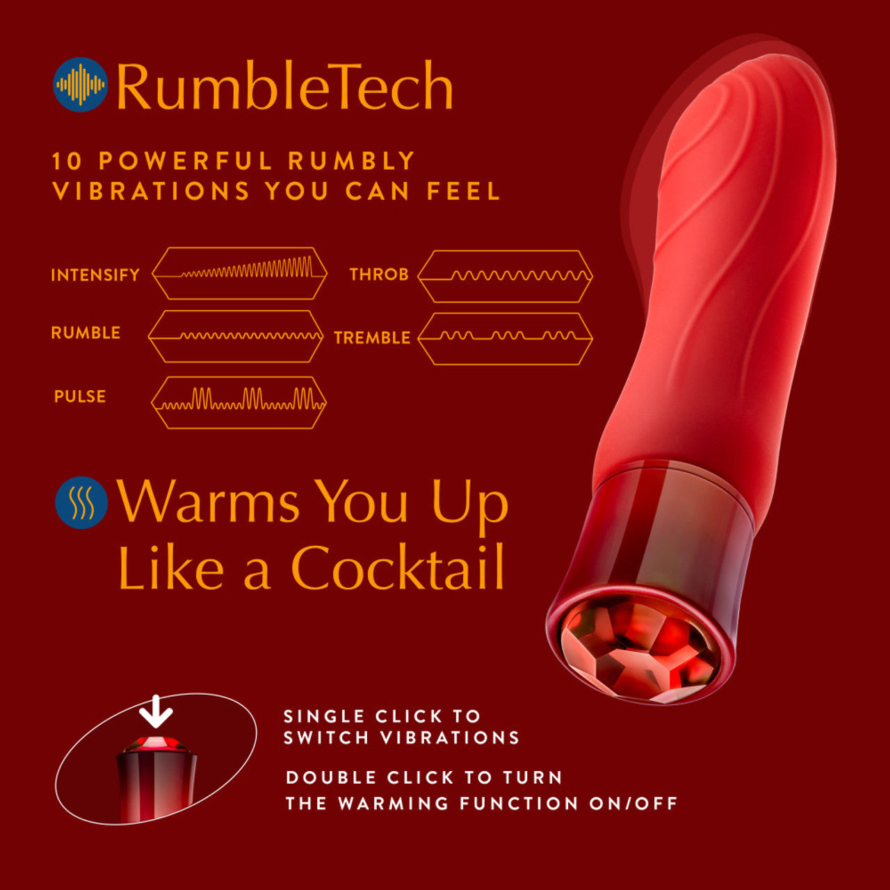 Oh My Gem Desire Rechargeable Vibe - Ruby