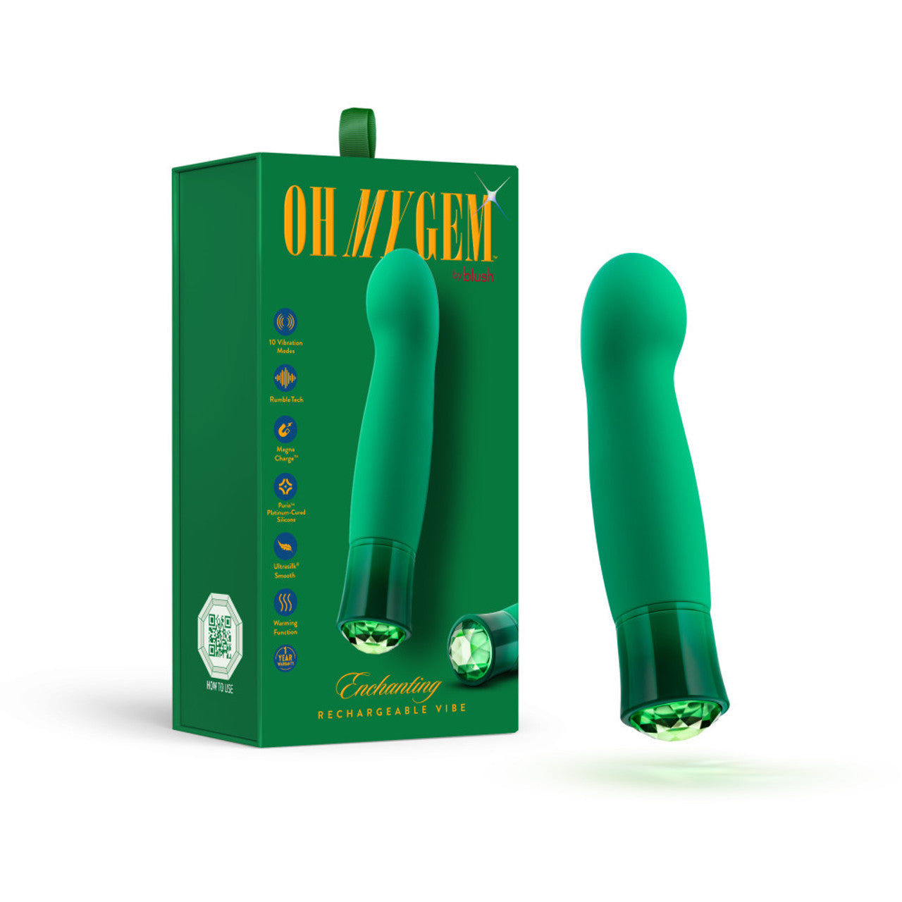 Oh My Gem Enchanting Rechargeable Vibe - Emerald