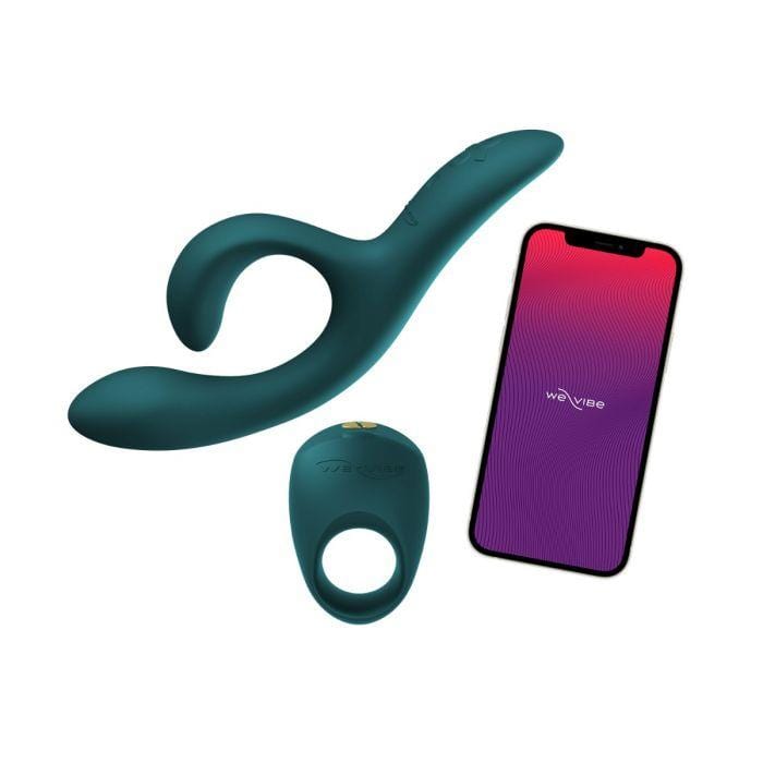 We-Vibe Date Night Couple's Vibrator Set - Green Velvet - Thorn & Feather