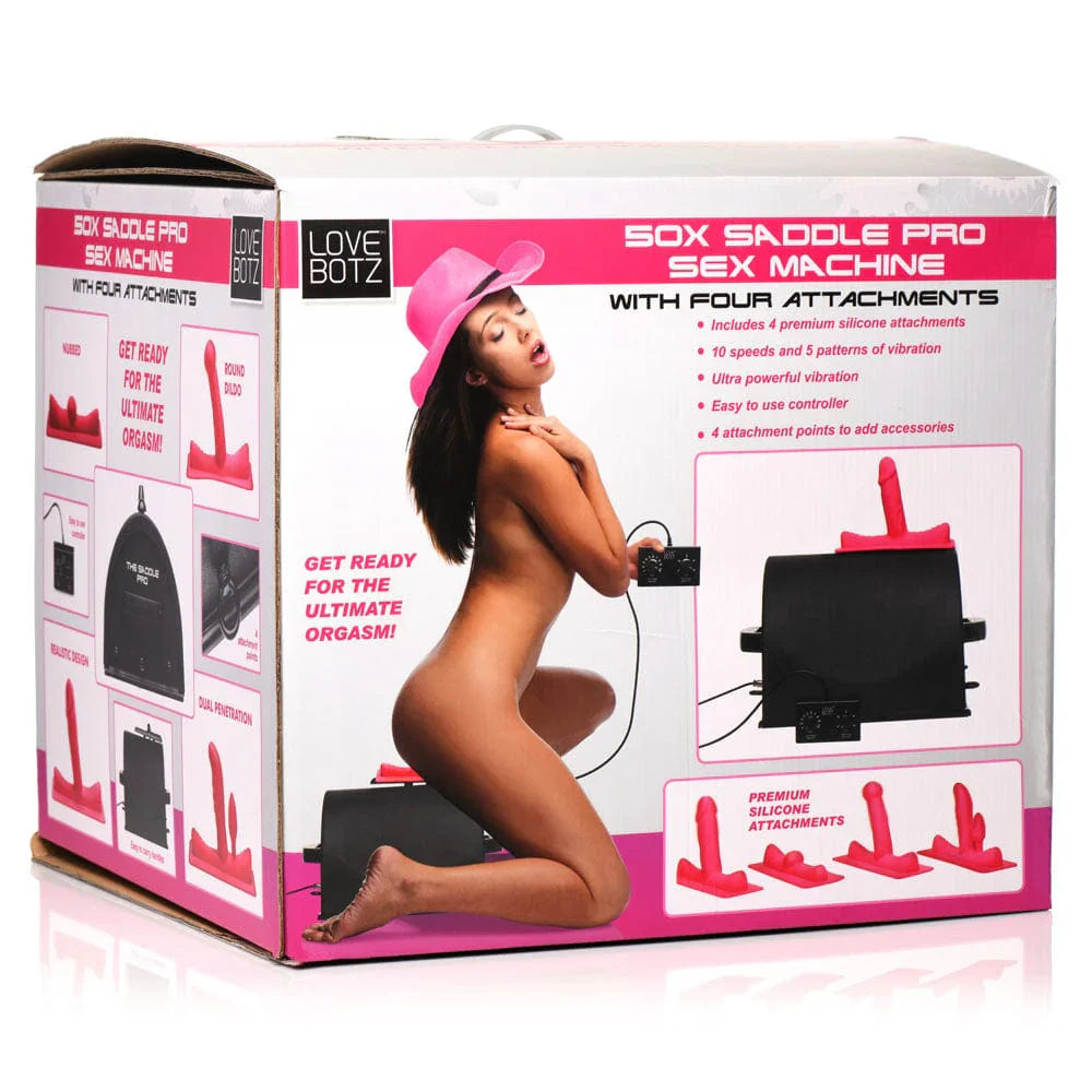 LoveBotz 50X Saddle Pro Sex Machine With 4 Attachments