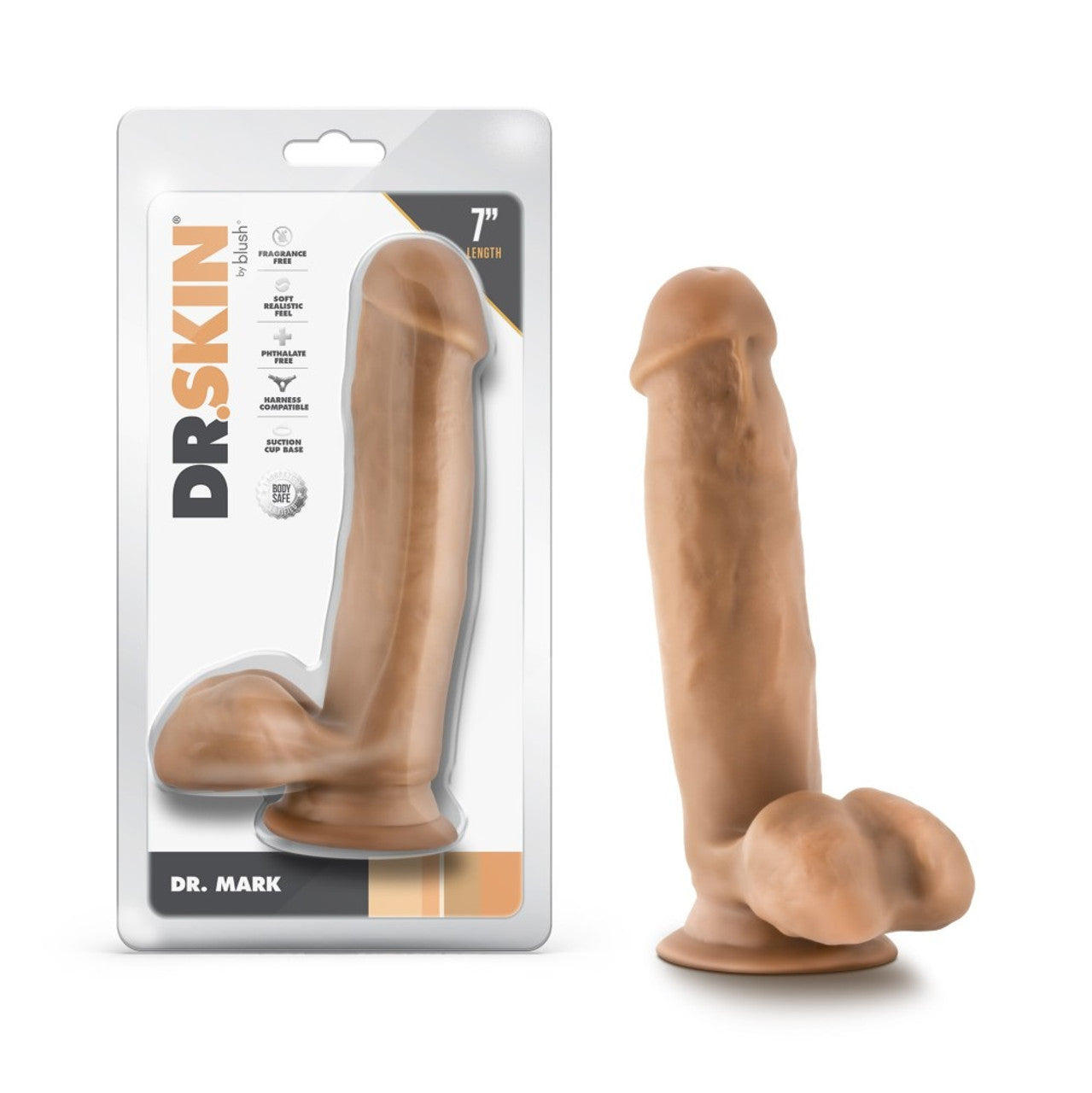 7 Inch Dildo With Balls - Tan - Thorn & Feather