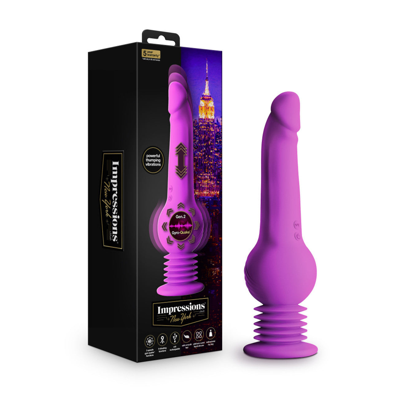 Blush New York Gyro-Quake Dildo - Purple