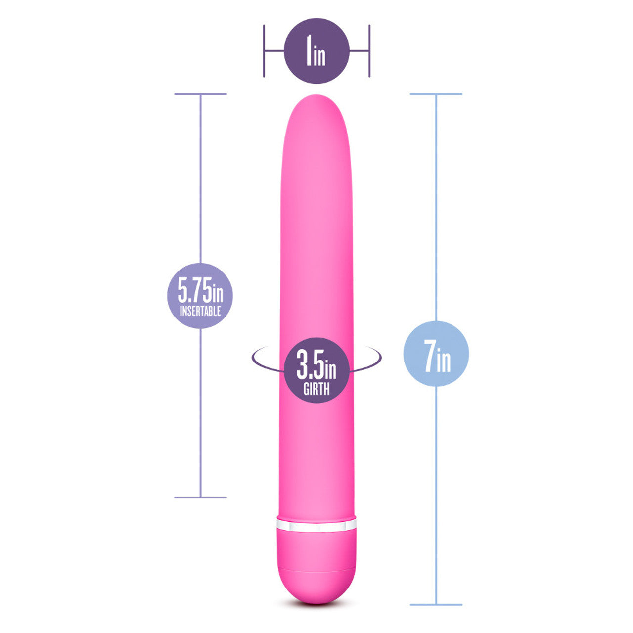 Rose Luxuriate 7" Vibrator- Pink - Thorn & Feather