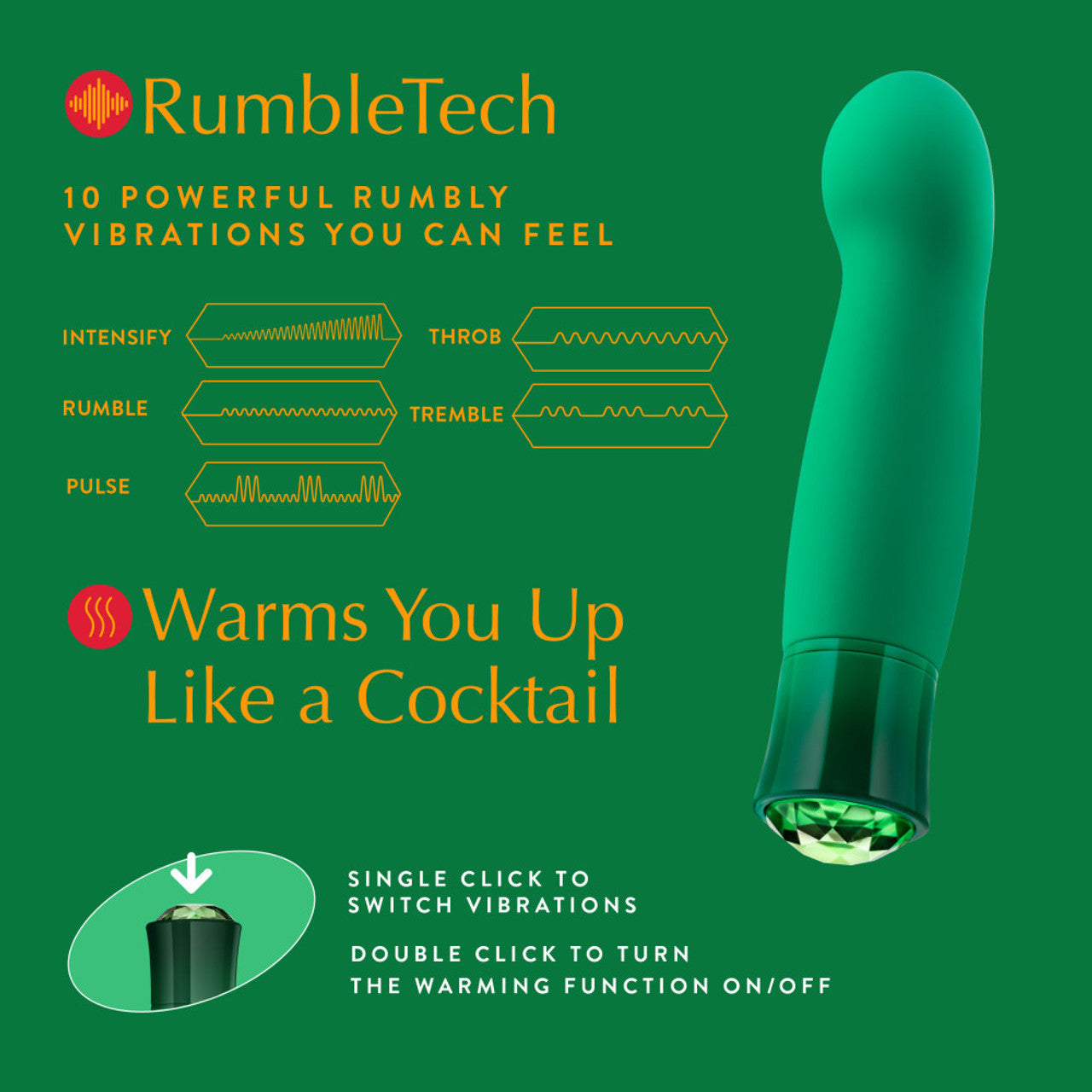 Oh My Gem Enchanting Rechargeable Vibe - Emerald