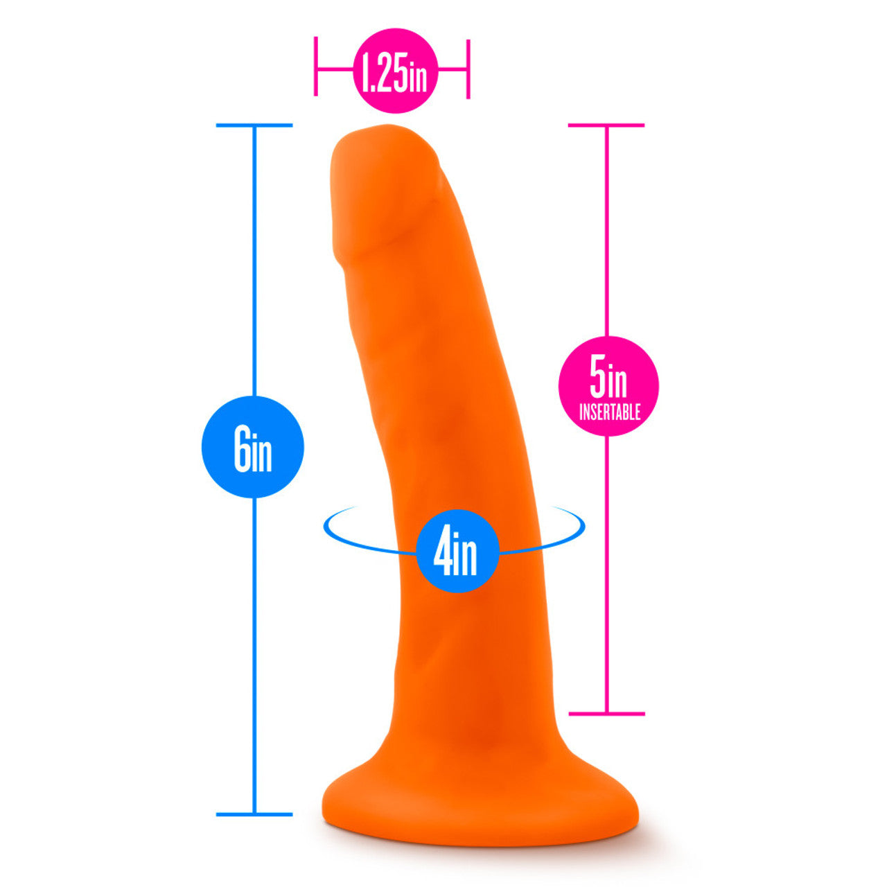 Neo Dual Density Cock - 6", Neon Orange - Thorn & Feather