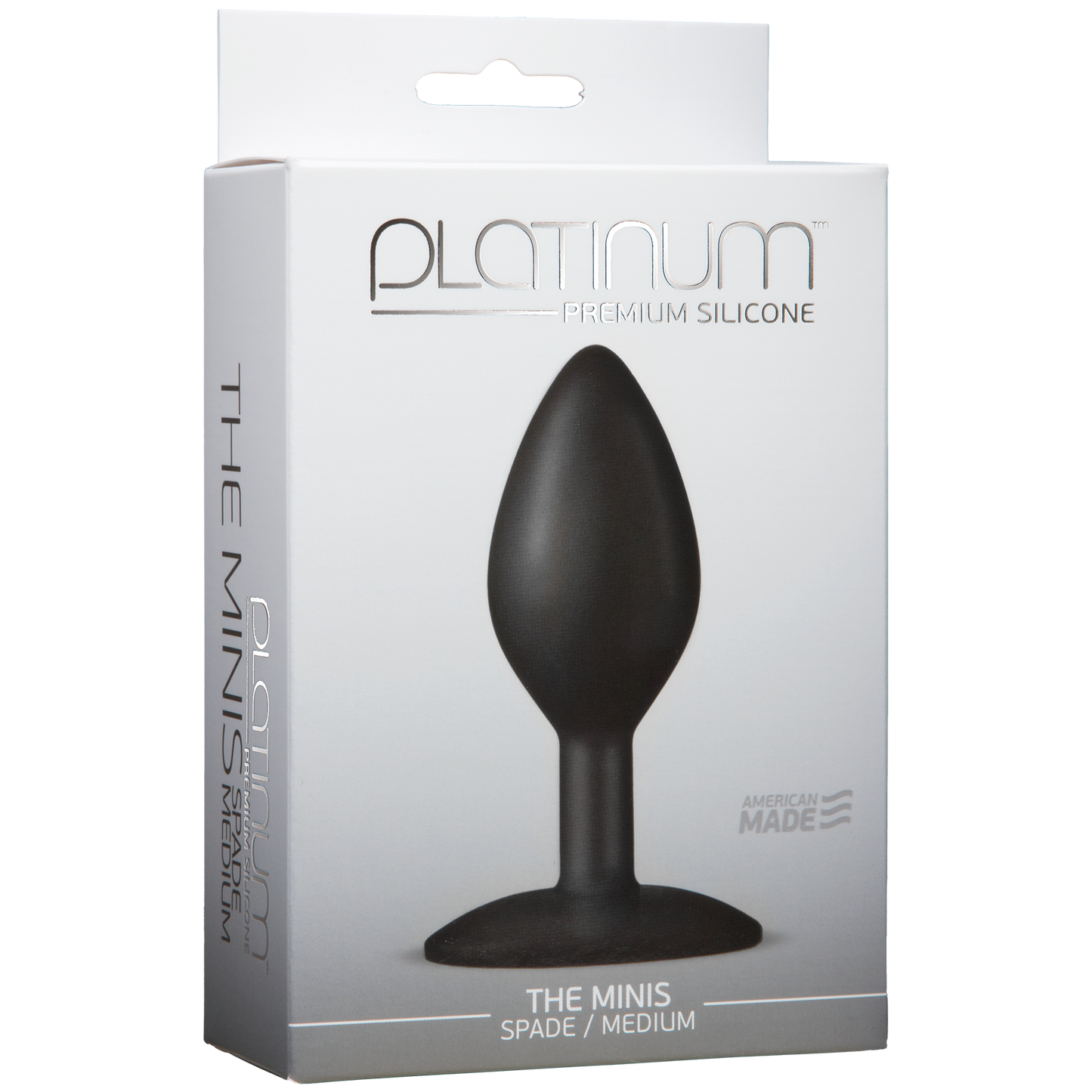Platinum Premium Silicone The Mini's Spade - Medium, Black - Thorn & Feather Sex Toy Canada