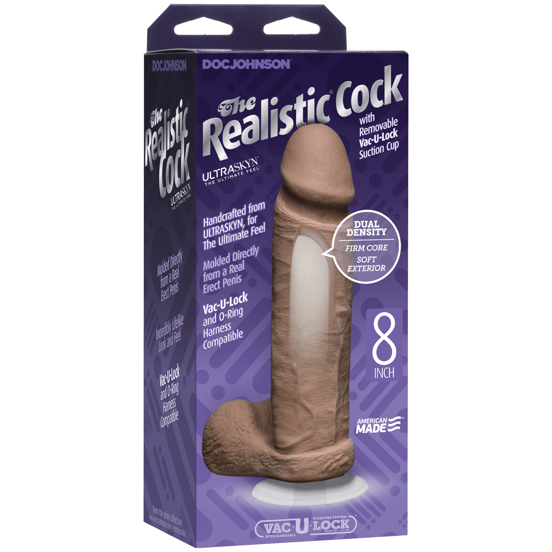 The Realistic Cock Ultraskyn 8" - Caramel - Thorn & Feather Sex Toy Canada