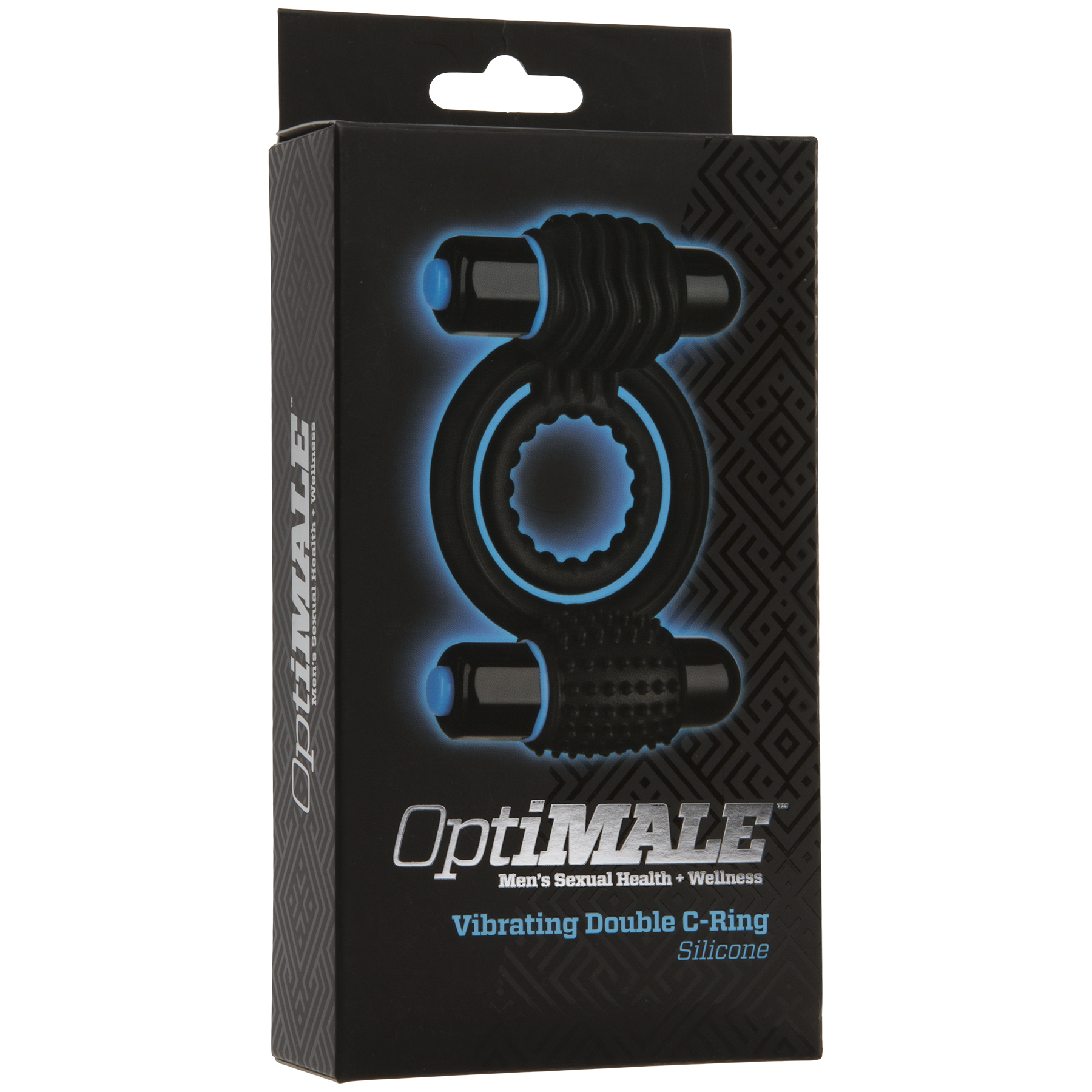 OptiMALE Vibrating Double C-Ring - Black - Thorn & Feather Sex Toy Canada