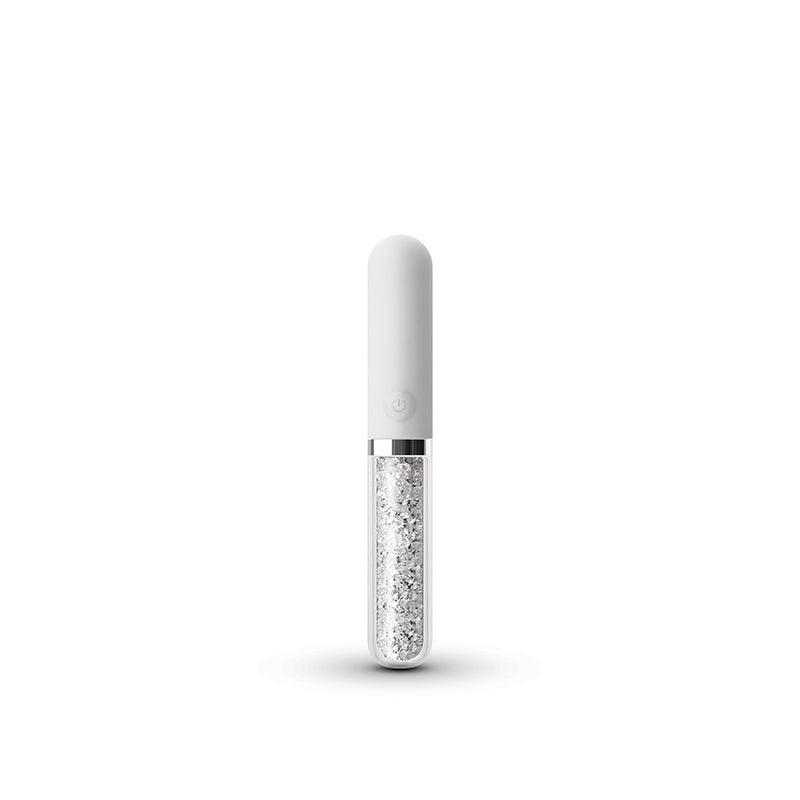 Stardust Posh Silicone & Glass Mini Rechargeable Vibrator - White - Thorn & Feather Sex Toy Canada