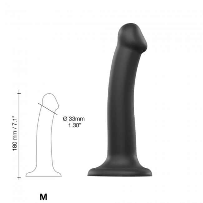 Semi-Realistic Dual Density Bendable Dildo - Black - Thorn & Feather Sex Toy Canada