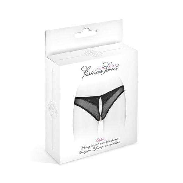 Sophie Crotchless Thong w Pearls Black - Thorn & Feather Sex Toy Canada