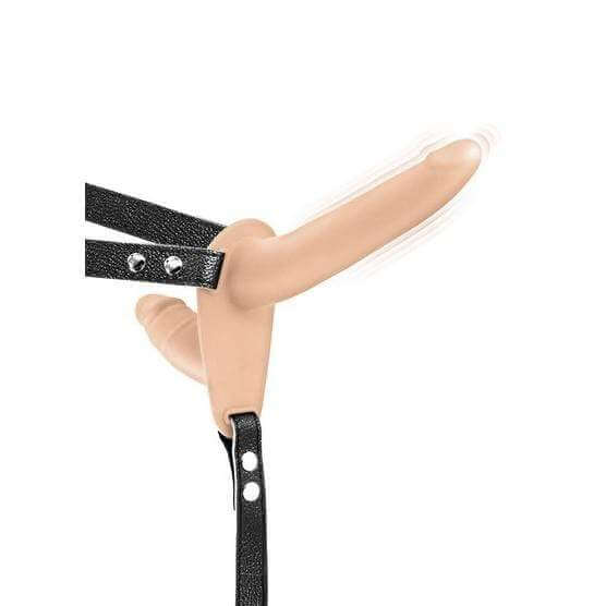 Vibrating Strap-On with Double Dildo - Thorn & Feather Sex Toy Canada