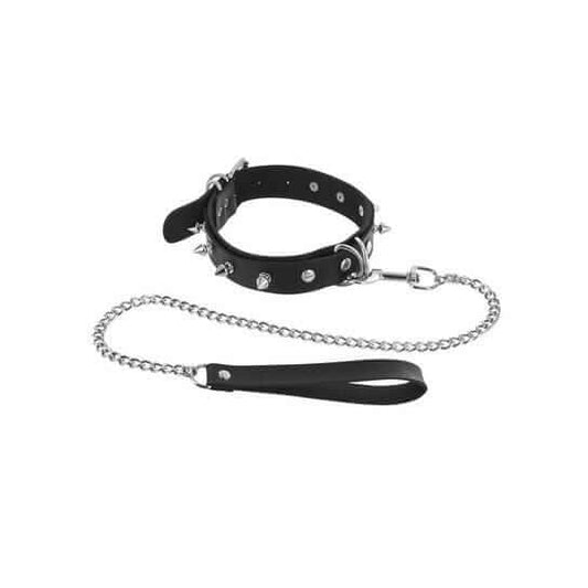 Choker with Metal Spikes and Rings - Thorn & Feather Sex Toy Canada