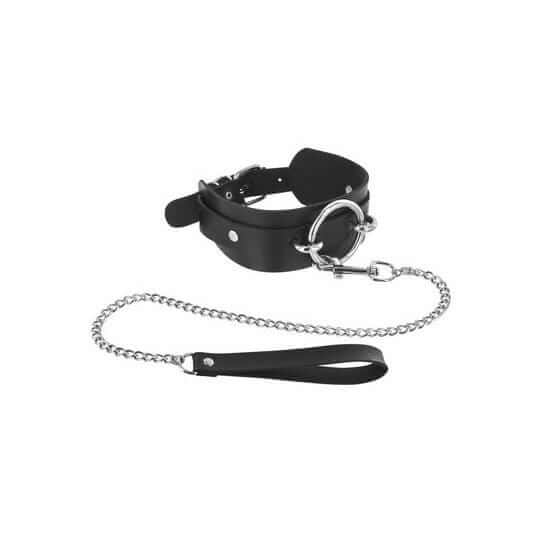 Choker with Leash - Black - Thorn & Feather Sex Toy Canada