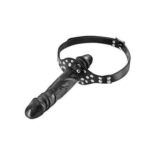 Double Penis Gag - Black - Thorn & Feather Sex Toy Canada