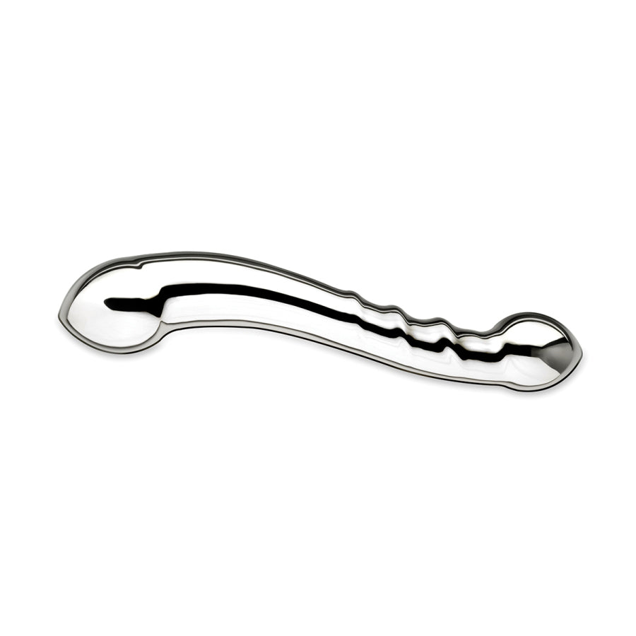 J Curve Silver Twister Steel G Spot Anal Dildo - Thorn & Feather Sex Toy Canada