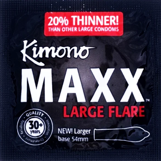 Kimono Maxx Large Flare Condoms - 12 Pack - Thorn & Feather Sex Toy Canada