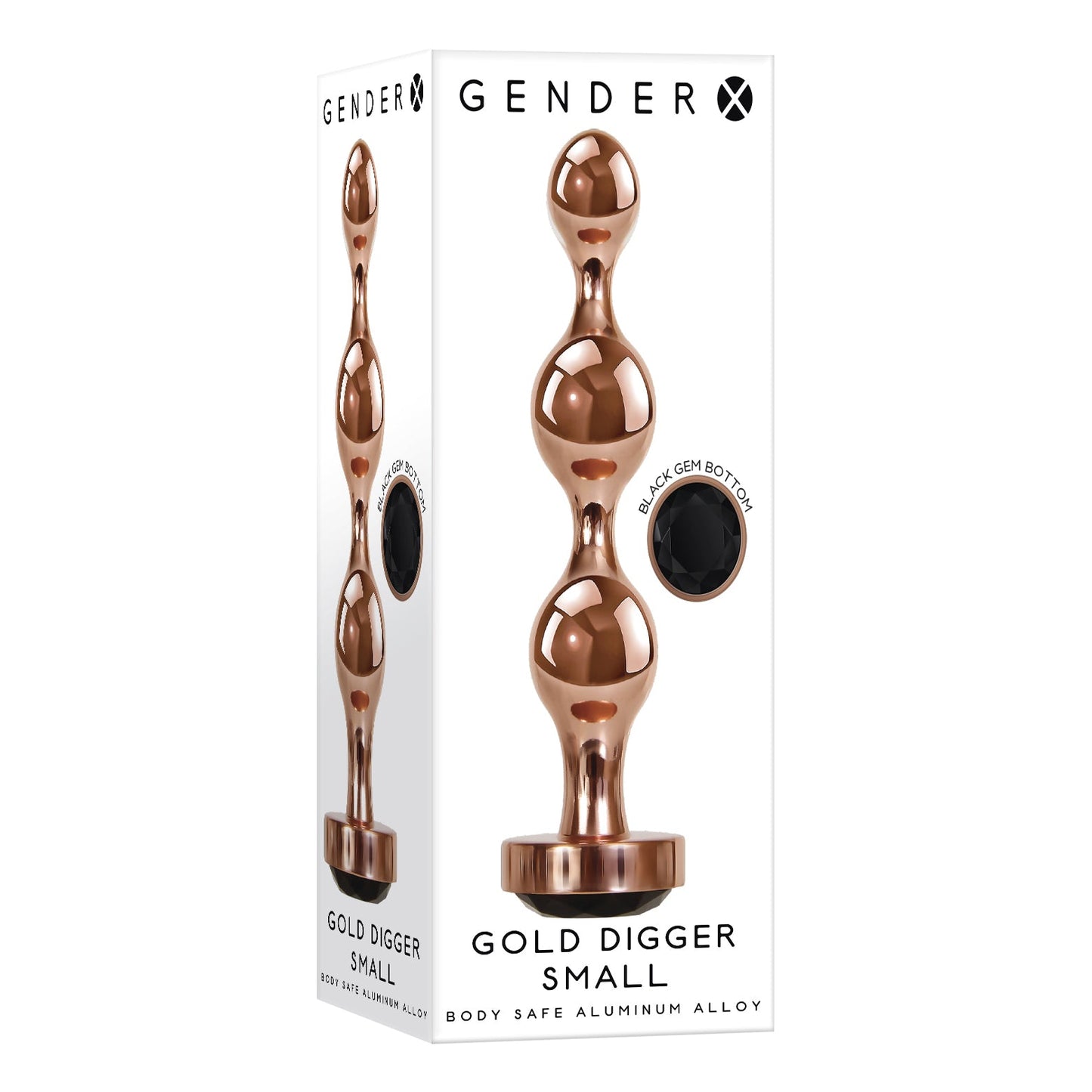 Butt Plug Gold Digger - Small, Rose Gold/Black - Thorn & Feather Sex Toy Canada