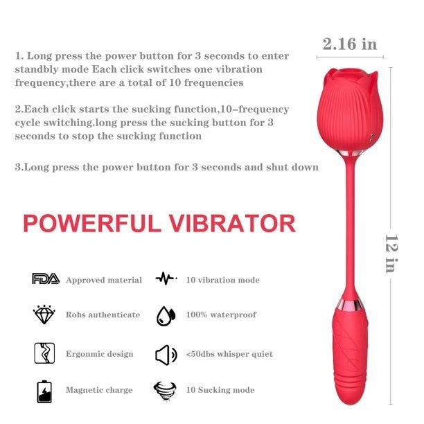 Tracy's Dog 2 in 1 Rose Vibrator