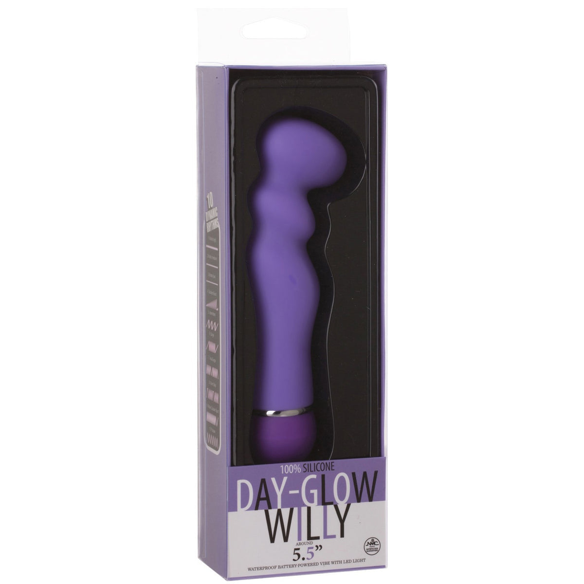 5.5" Day-Glow Willy G-Spot Vibrator - Purple - Thorn & Feather Sex Toy Canada